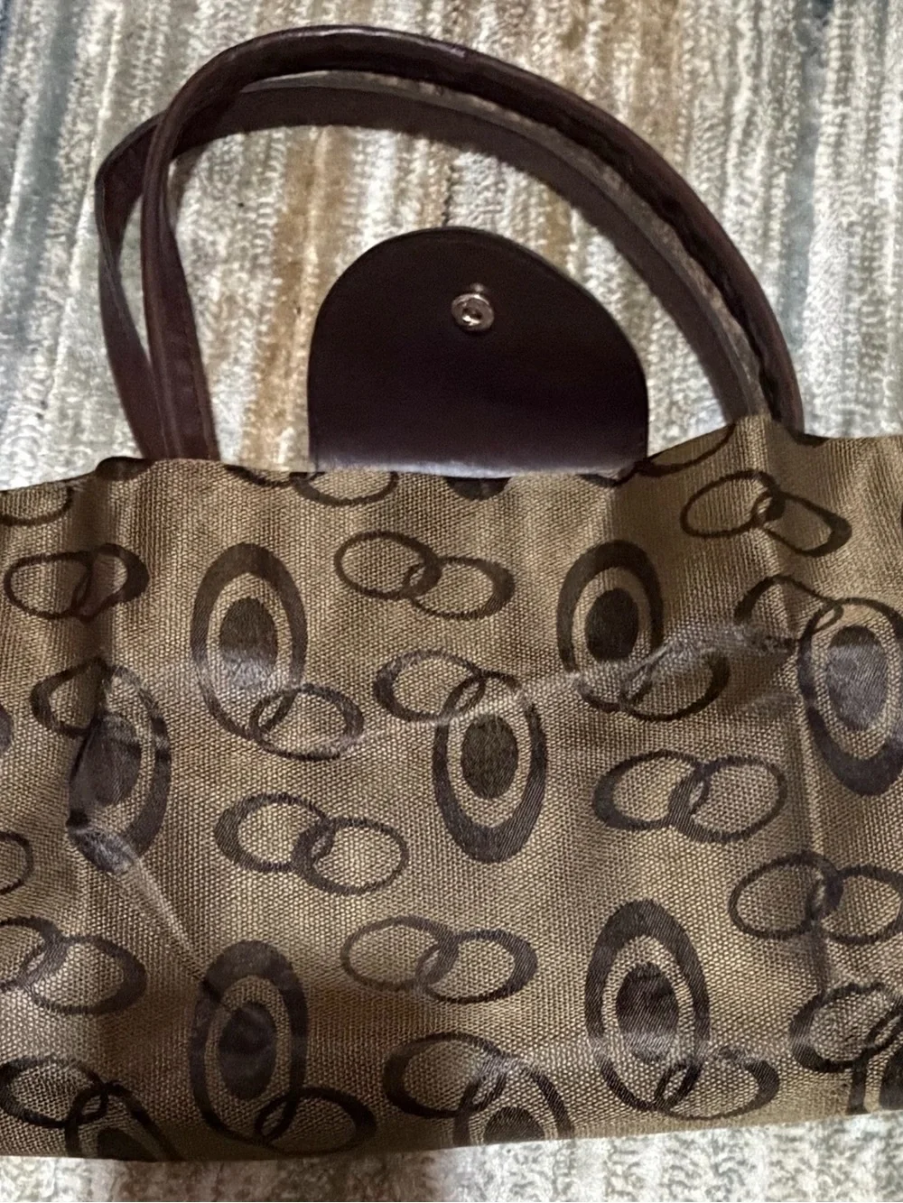 Brown Patterned Men's Tote Bag